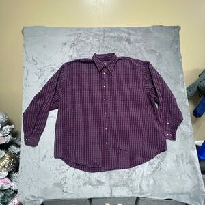 Wrangler Men’s Cowboy Wash Plaid Shirt Long Sleeve Cool River Cotton Size 3XL